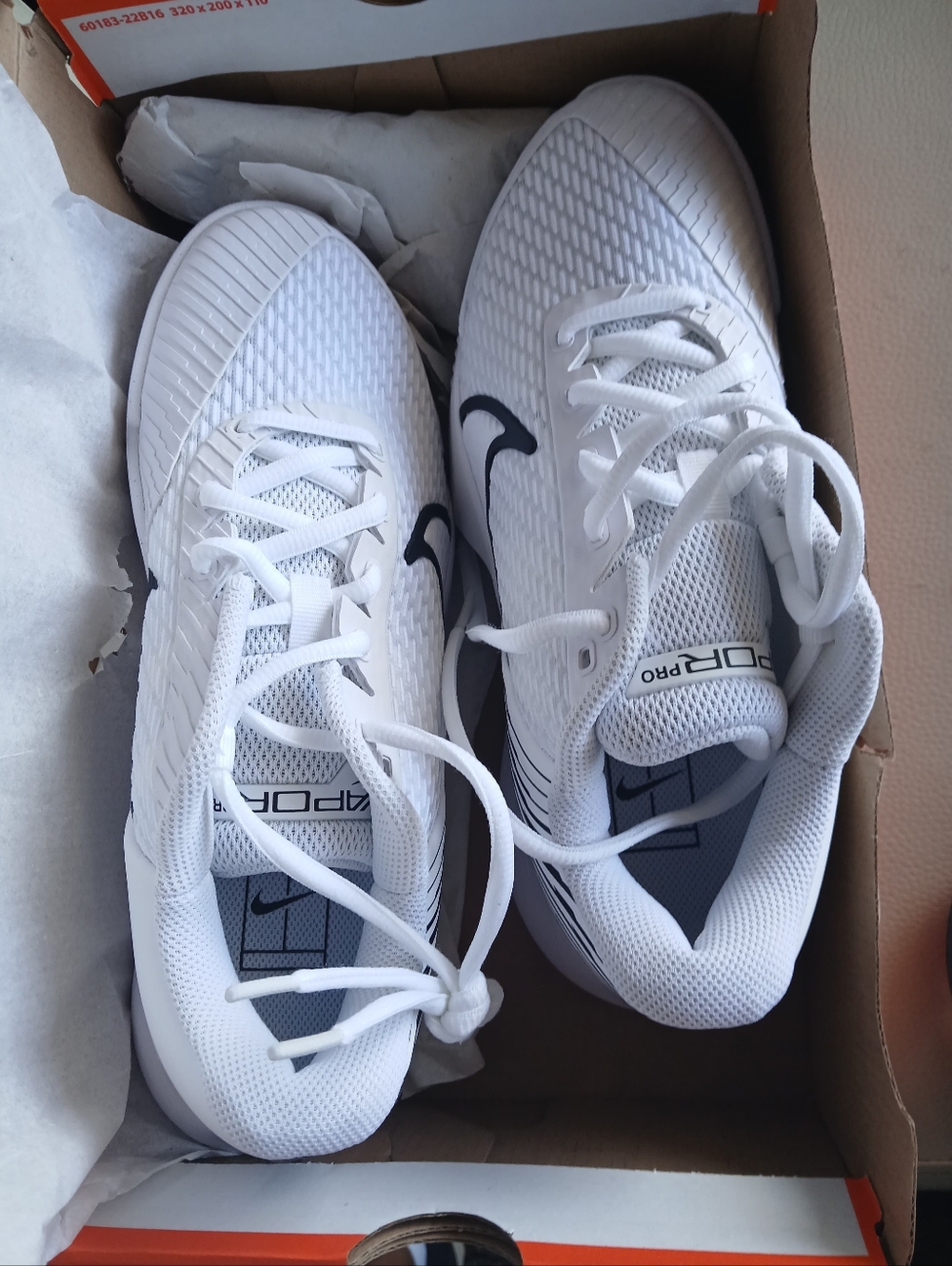 Nike Vapor Pro White Sneakers with Black Swoosh
